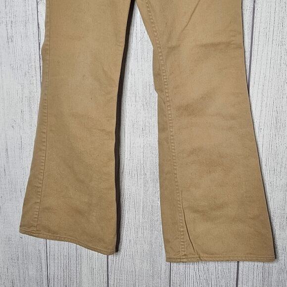 VTG 70s Levi's 693 Cut, Tan Bell Bottoms with White Tab, 30x28.5 - Picture 2 of 7